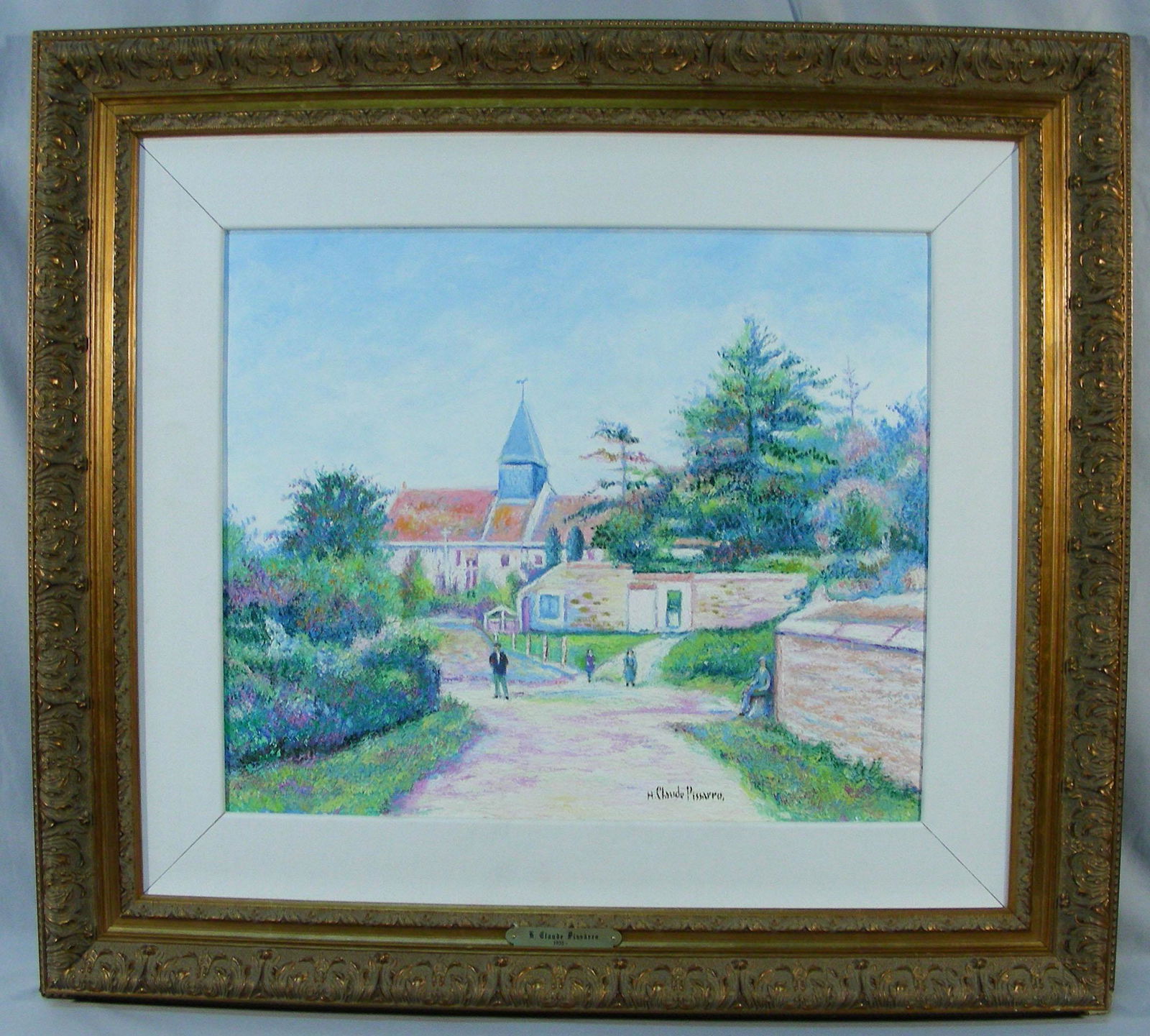 H. CLAUDE PISSARRO (1935- ) FRENCH: Original Oil on Canvas "L'Entrée De La Maison Du Peintre Andre Hardy". Hand signed on front and signed and titled on verso. Complete with original certificate with thumb print, registration and v