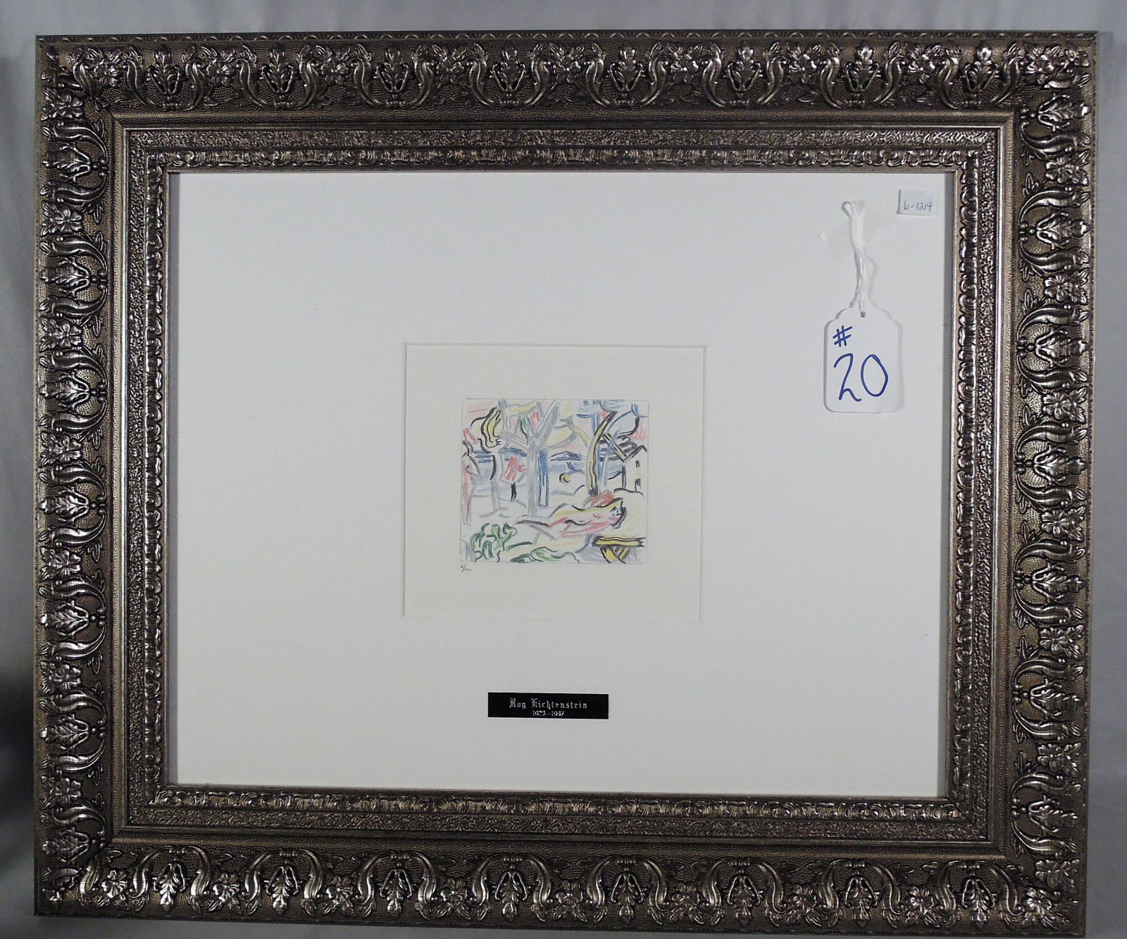 ROY LICHTENSTEIN (1923-1997) AMERICAN: Limited Edition Lithograph "Landscape". 2/100. Overall framed 22" x 27".