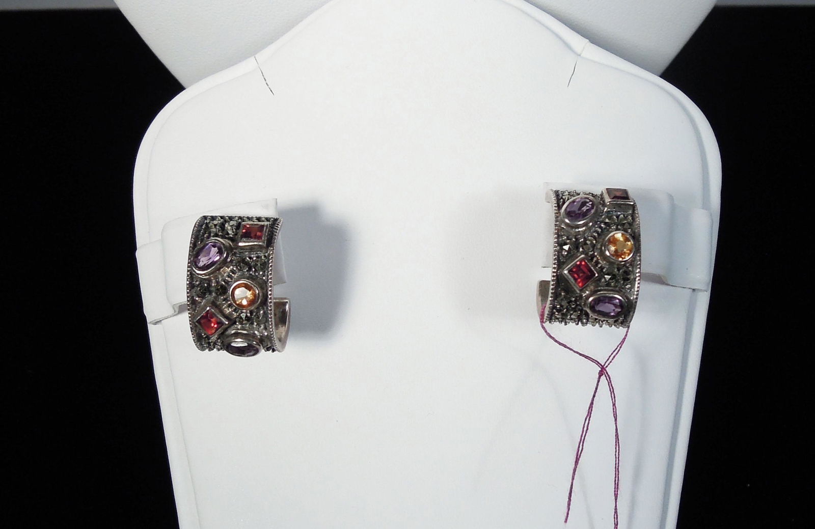 PAIR DESIGNER JUDITH JACK STERLING SILVER, SEMI (1 of 1)