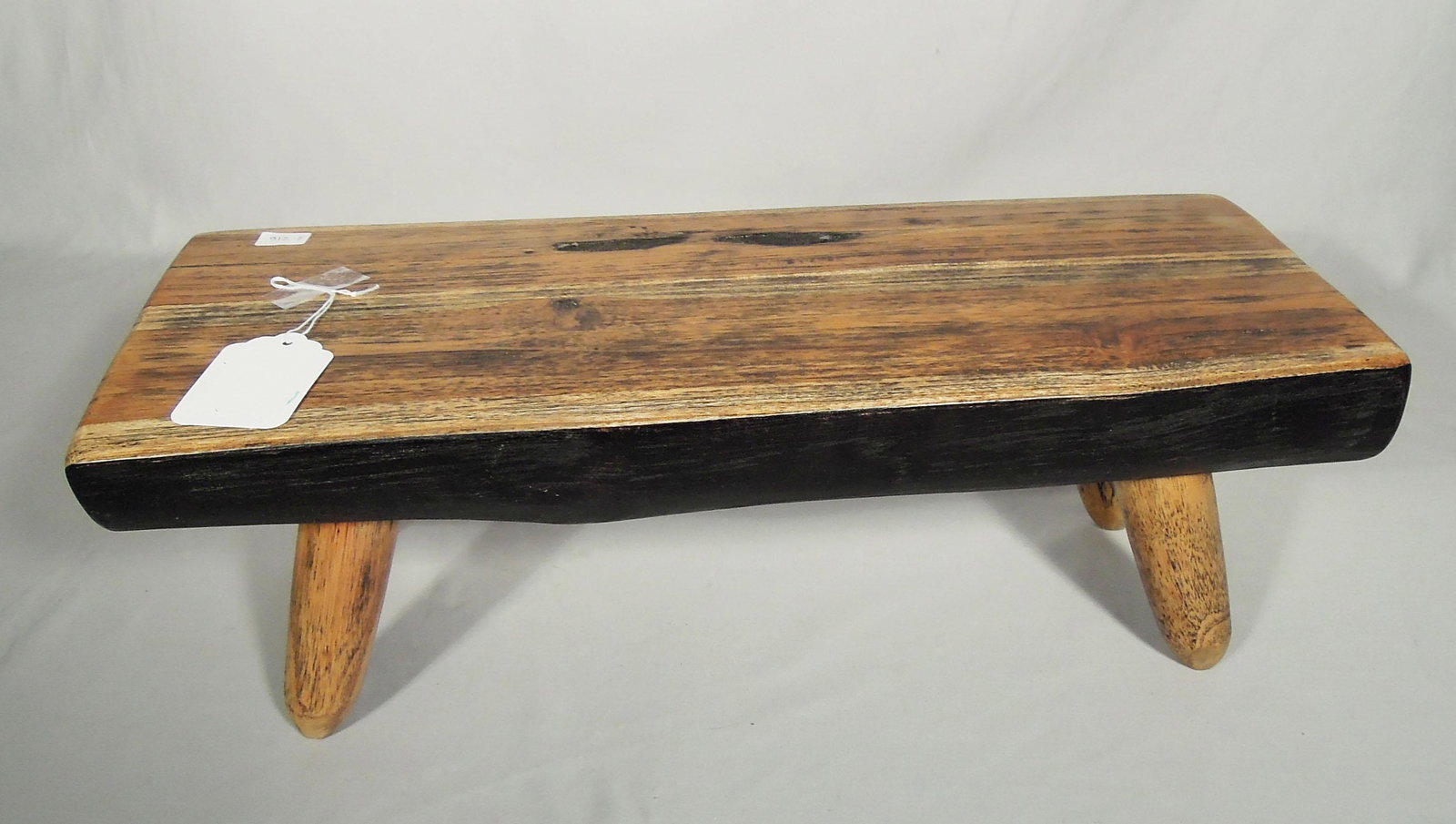 CARVED TEAK CHARCUTERIE BOARD: 6 1/2" high, 19 3/4" wide, 8 1/4" deep.