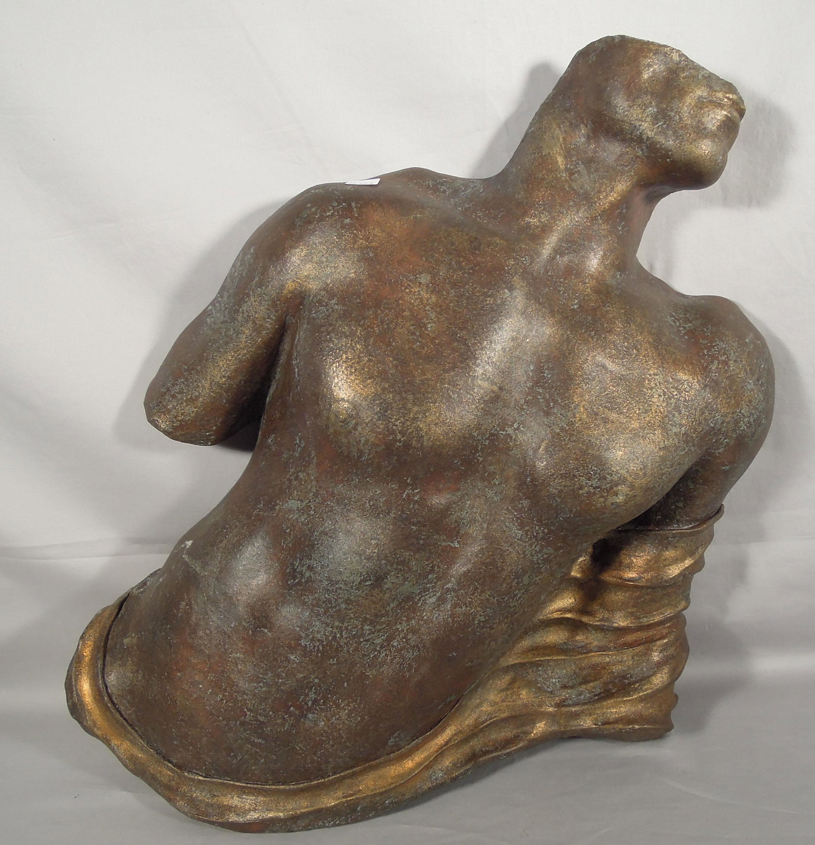 MODERN TERRA COTTA ABSTRACT "TORSO" WALL HANGING: Signed on back J. Portor. 21" High, 22" Wide.