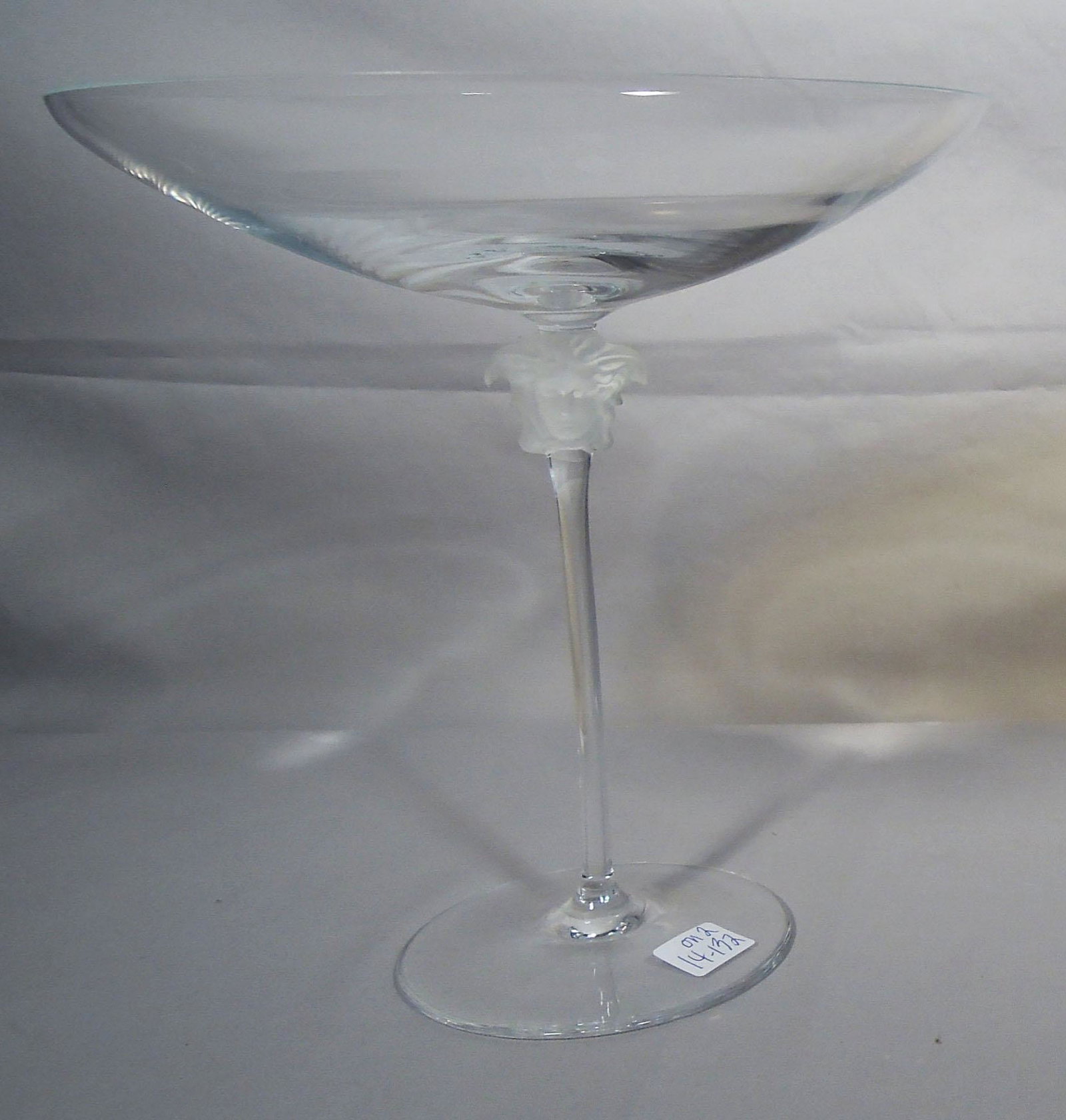 ROSENTHAL VERSACE MEDUSA CLEAR COMPOTE: Signed. 8 1/2" High, 8 1/8" Dia.