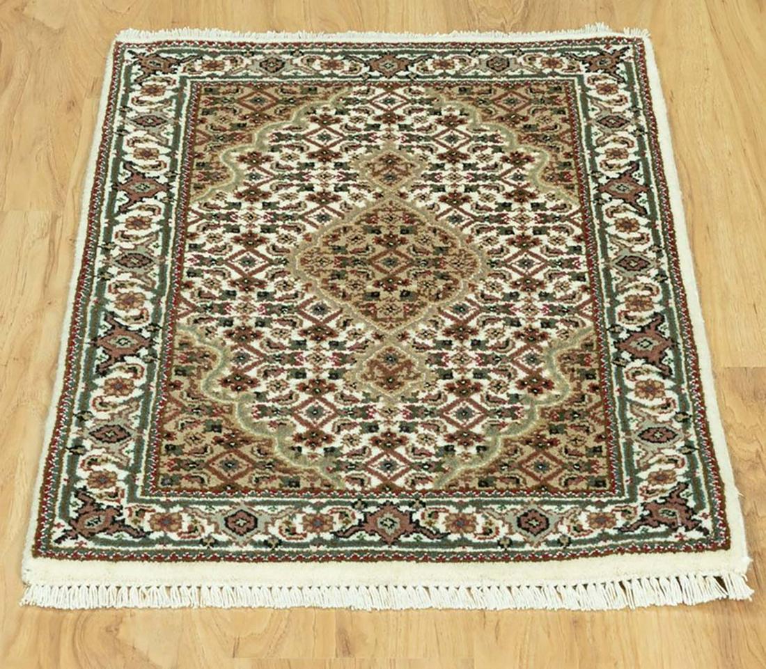 HAND KNOTTED WOOL & SILK MAHI TABRIZ AREA RUG (1 of 2)