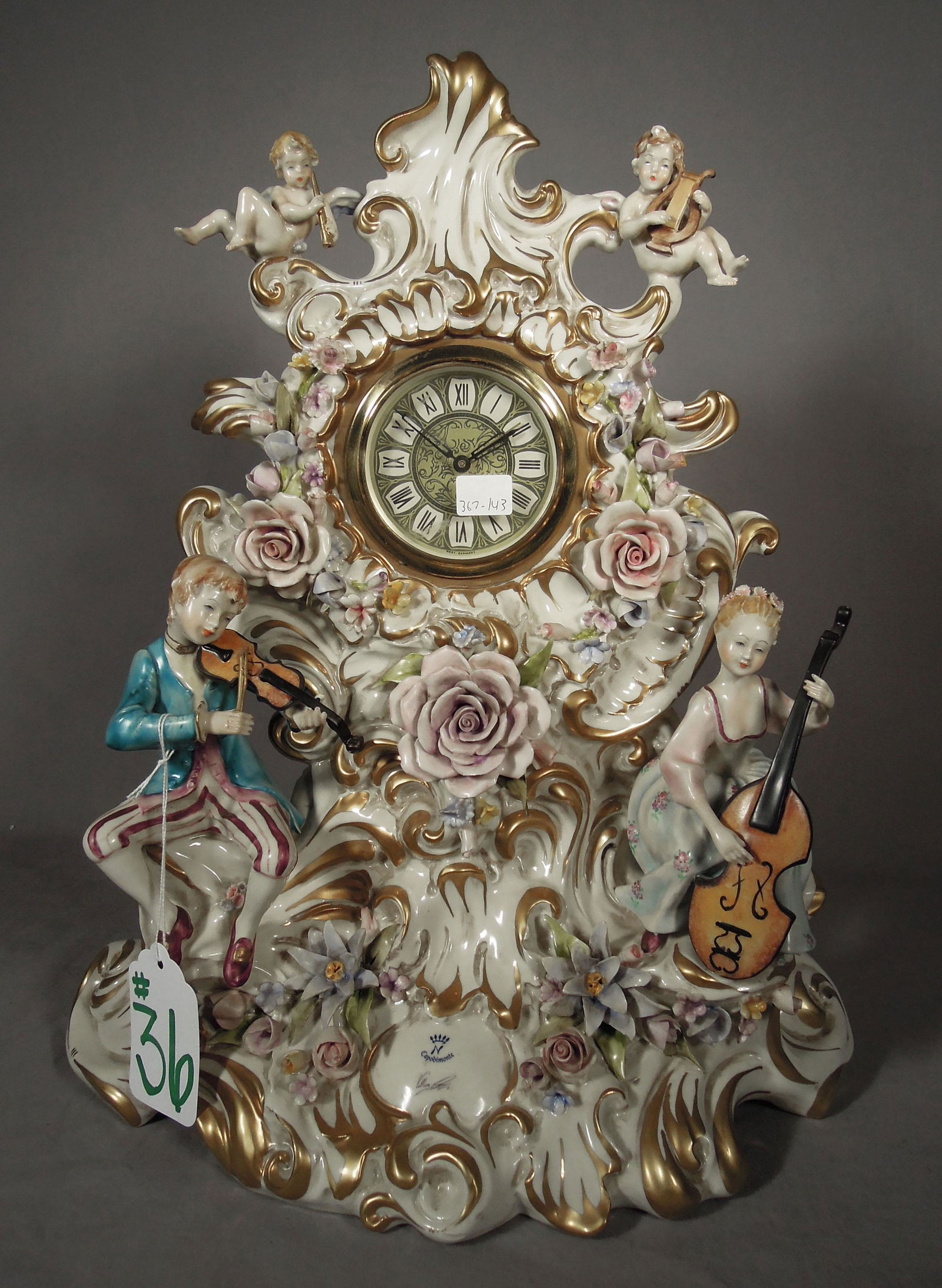FINE ITALIAN CAPO DI MONTE PORCELAIN CLOCK (1 of 6)