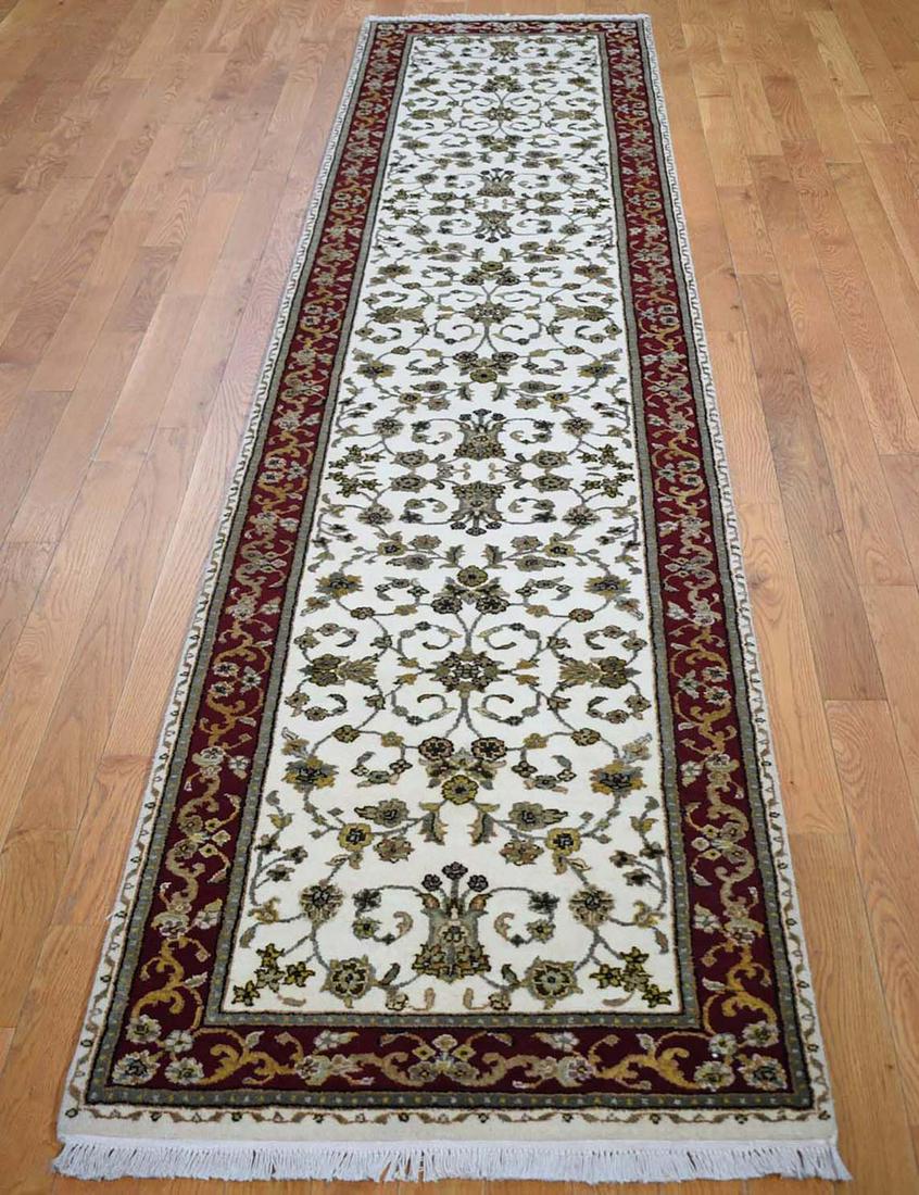 HAND KNOTTED WOOL & SILK RAJASTHAN RUNNER (1 of 2)