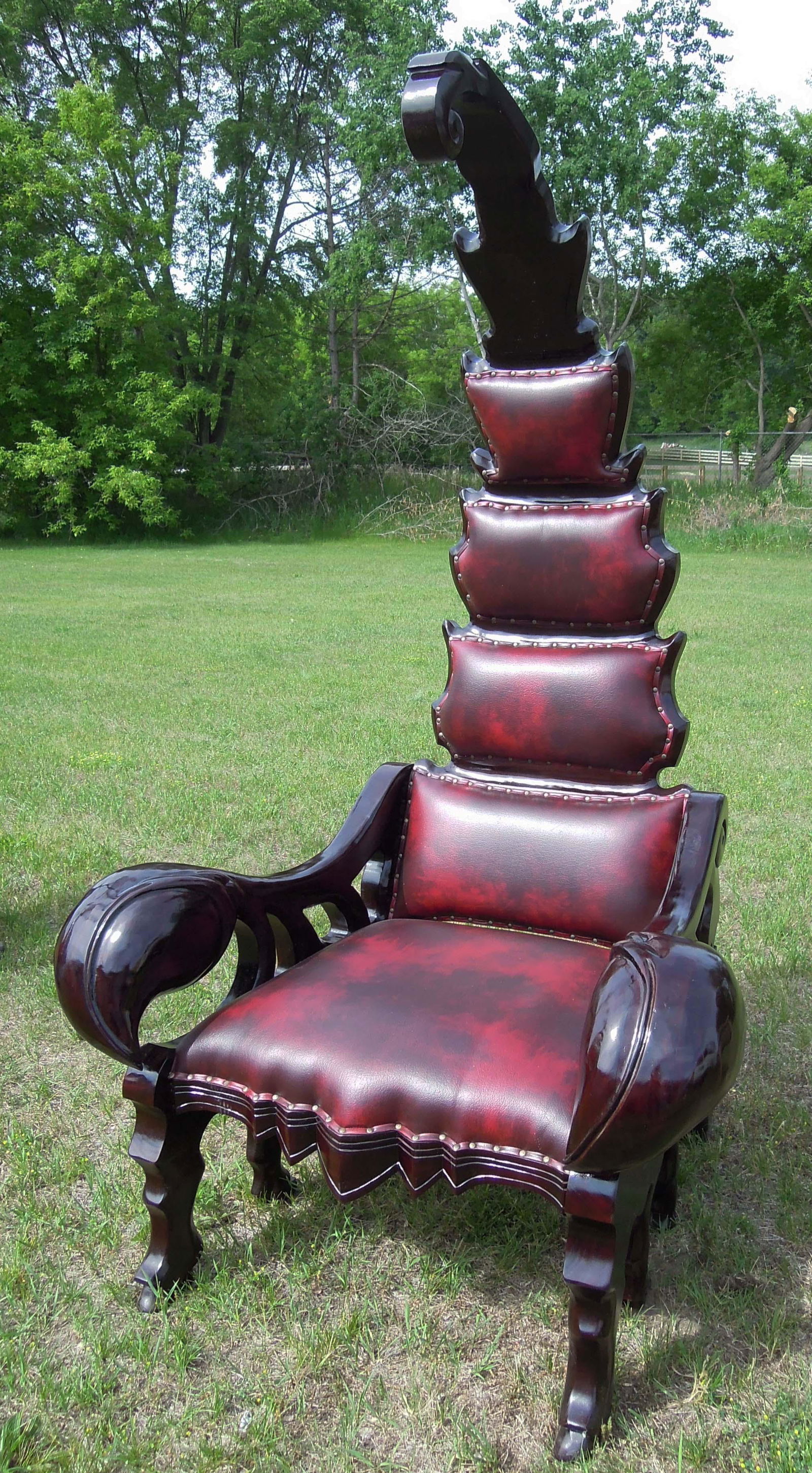 VERY UNUSUAL CUSTOM MADE MAHOGANY "SCORPION" CHAIR (1 of 2)