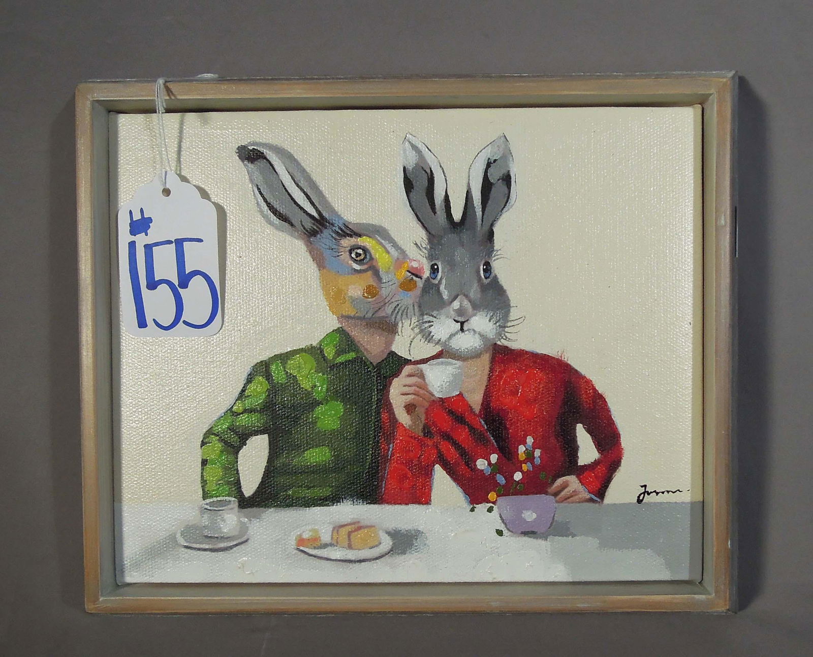 ORIGINAL POP ART OIL ON CANVAS "RABBITS" (1 of 1)