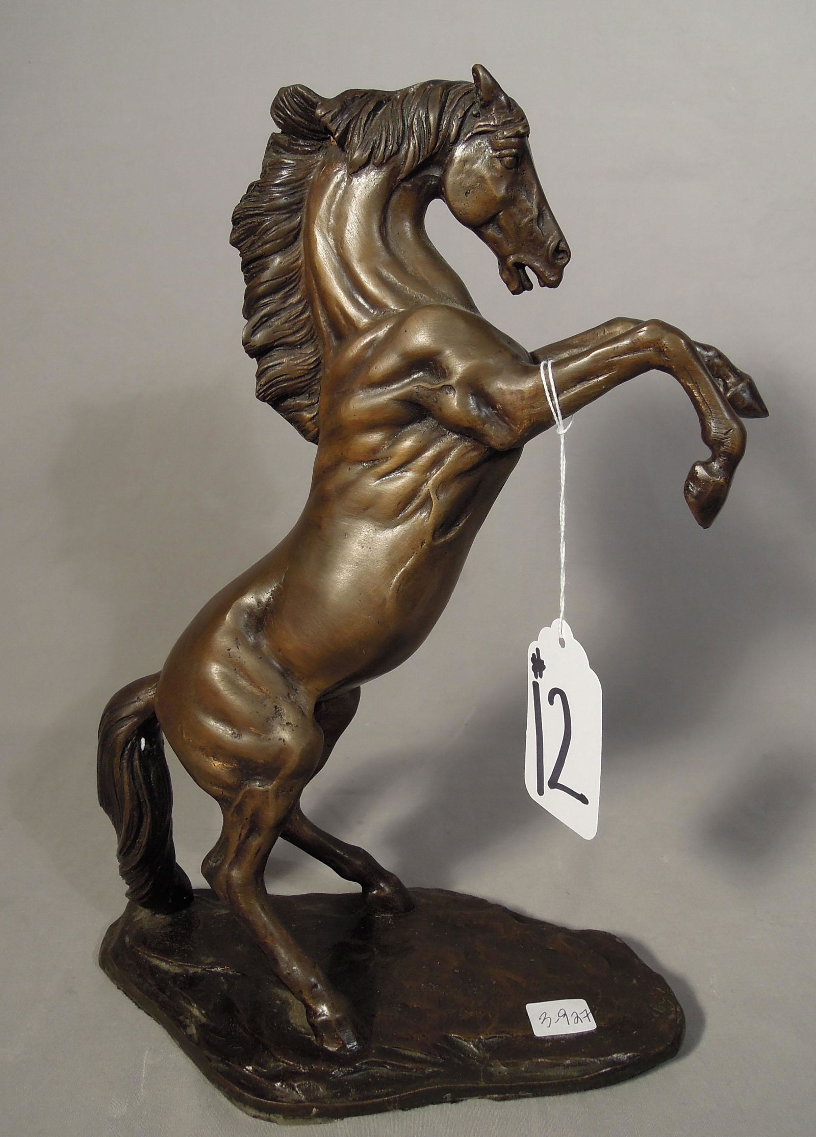TABLE TOP BRONZE SCULPTURE OF REARING HORSE (1 of 1)
