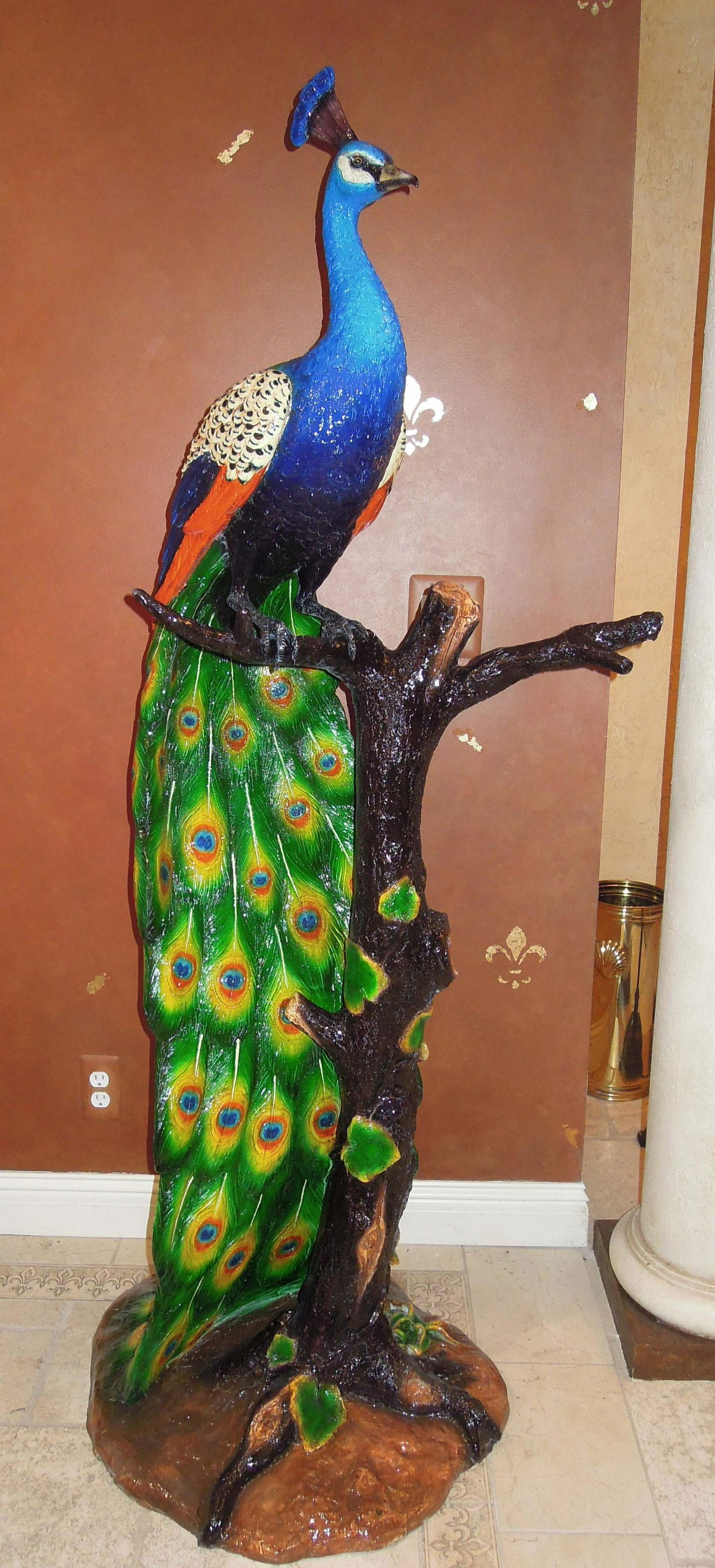 SPECTACULAR LIFE SIZE BRONZE SCULPTURE OF COLORFUL (1 of 1)