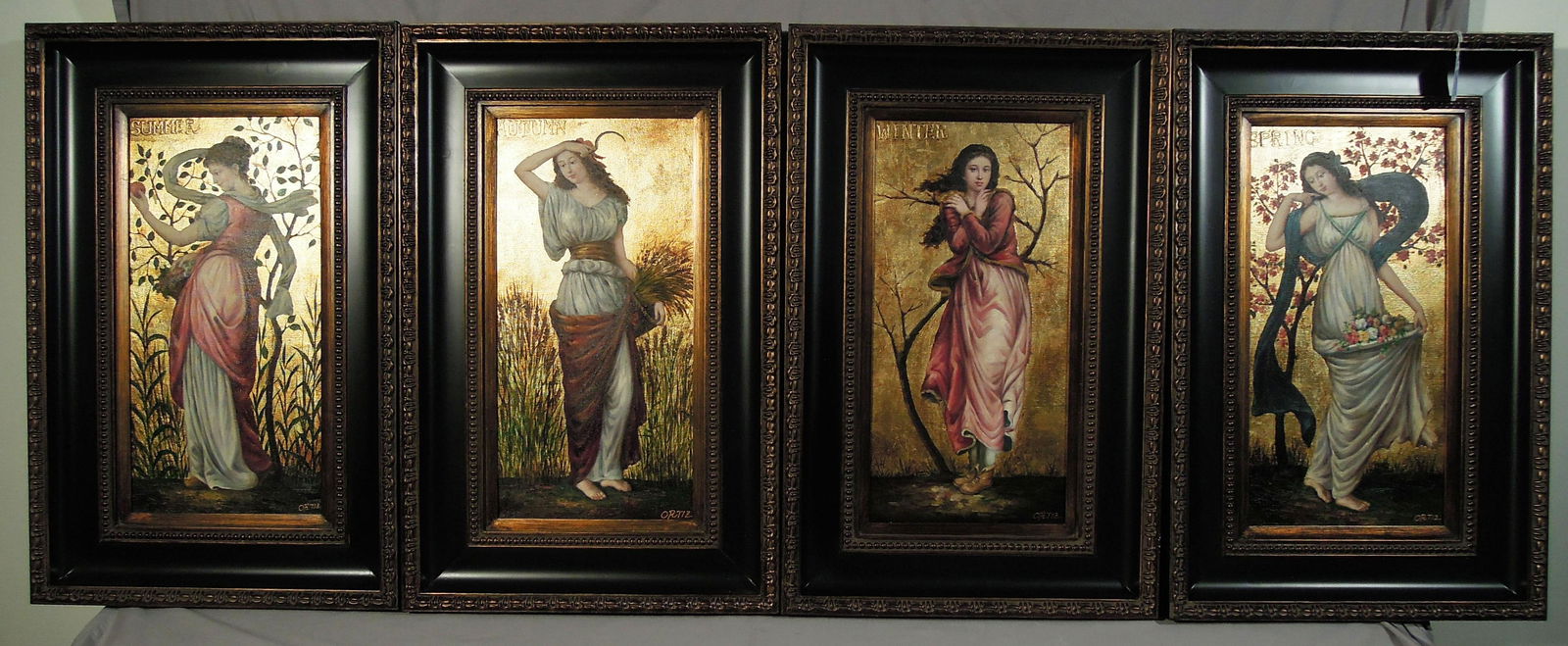 SET OF FOUR ORIGINAL OILS ON CANVAS "FOUR SEASONS" BY (1 of 5)