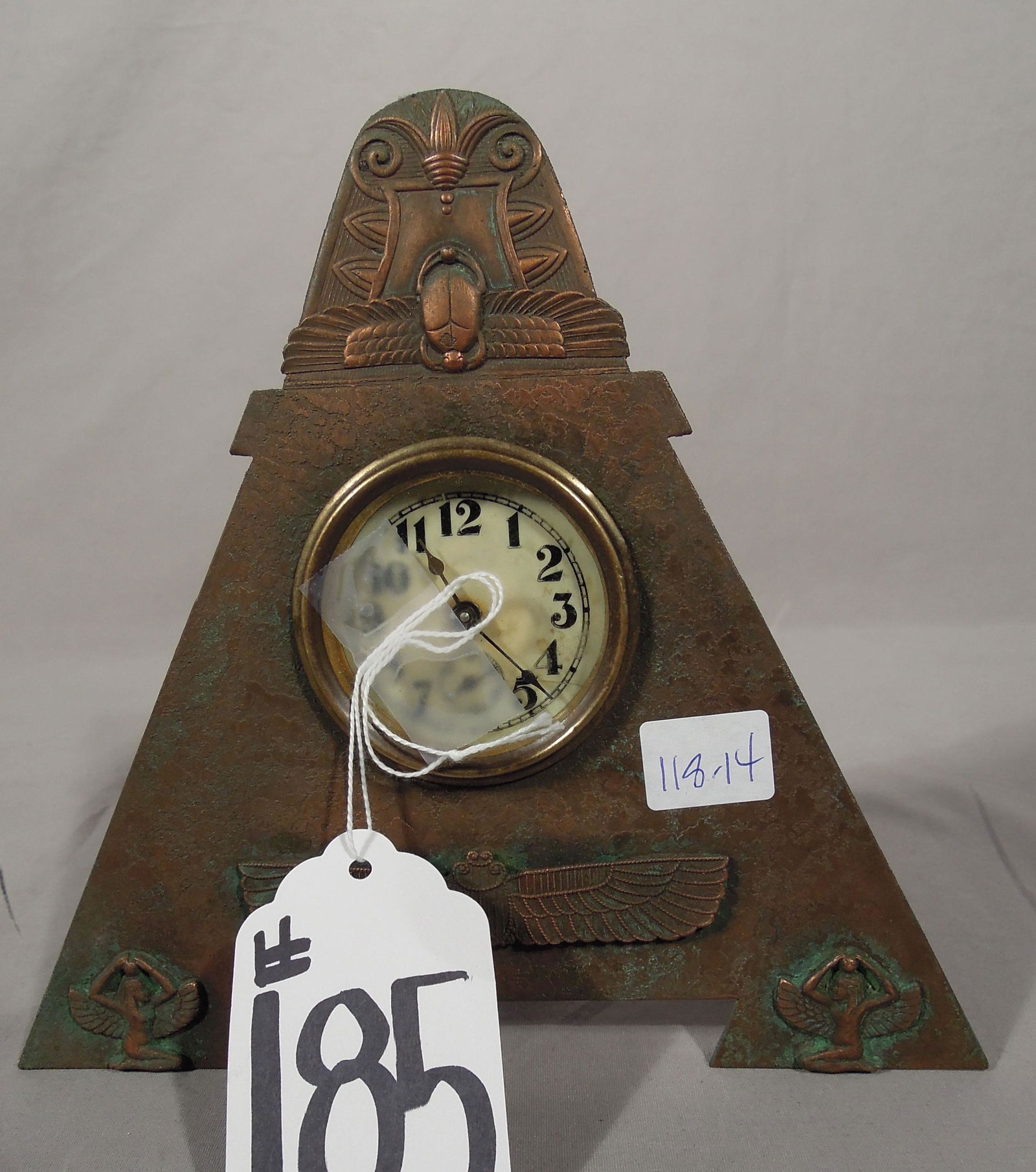 LOUIS C. TIFFANY FURNACES INC. BRONZE DESK CLOCK (1 of 2)