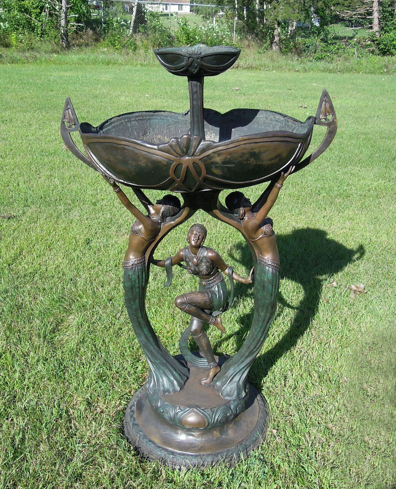 ART DECO STYLE BRONZE FIGURAL FOUNTAIN (1 of 3)
