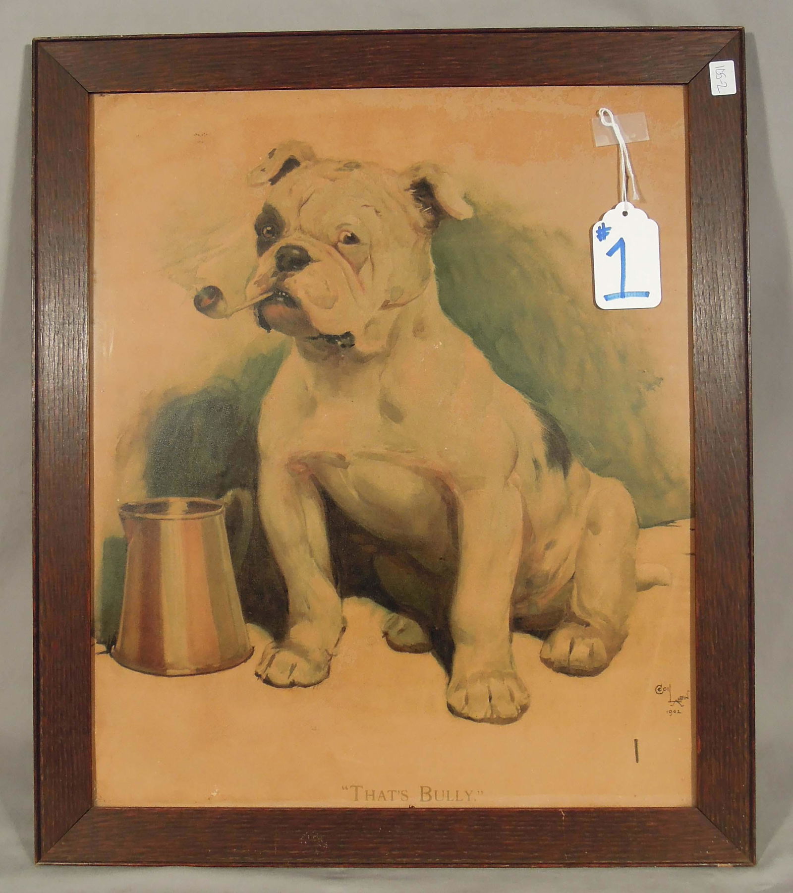 ANTIQUE CECIL ALDIN BULLDOG PRINT "THAT'S BULLY" (1 of 2)