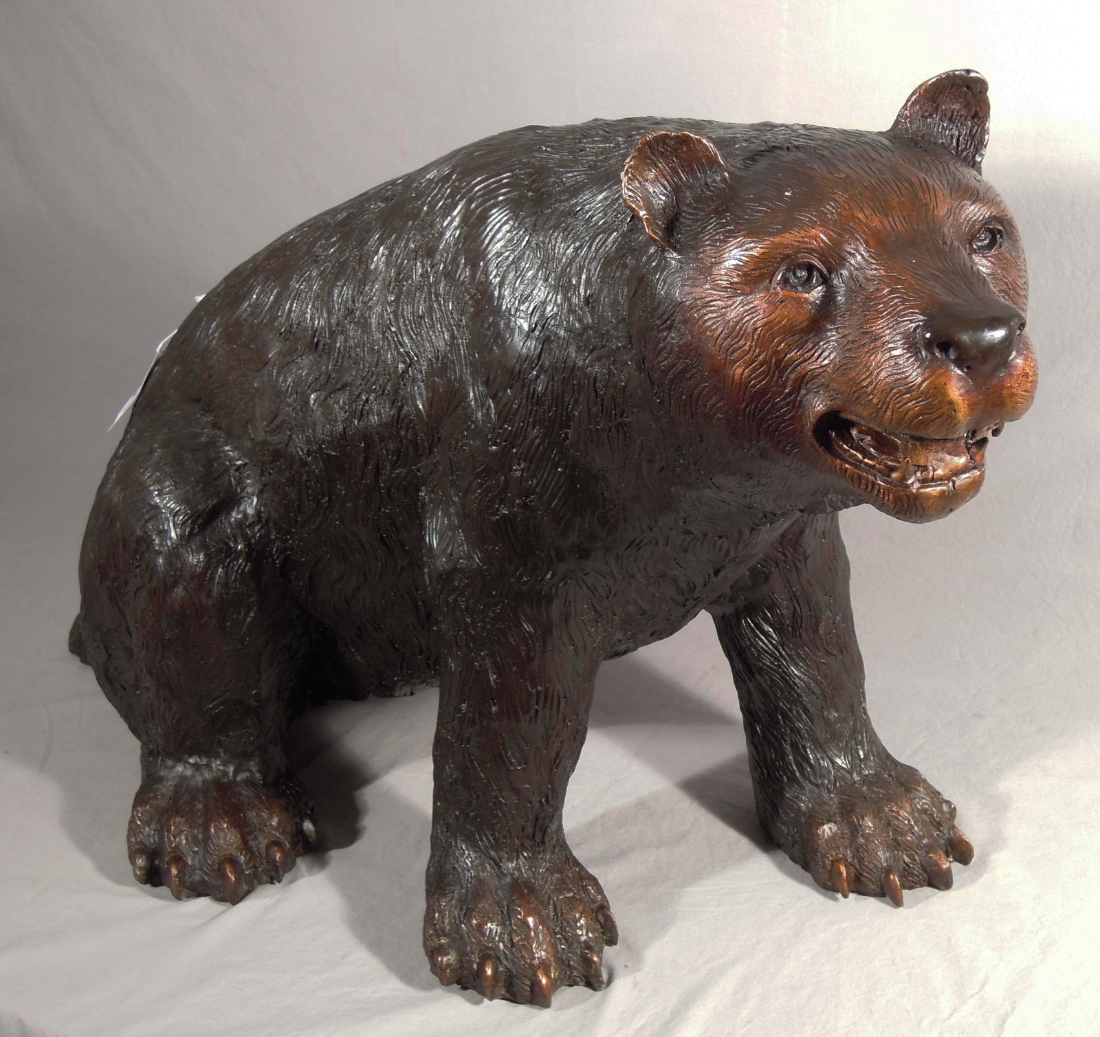 LIFE SIZE BRONZE SCULPTURE OF BEAR CUB (1 of 2)