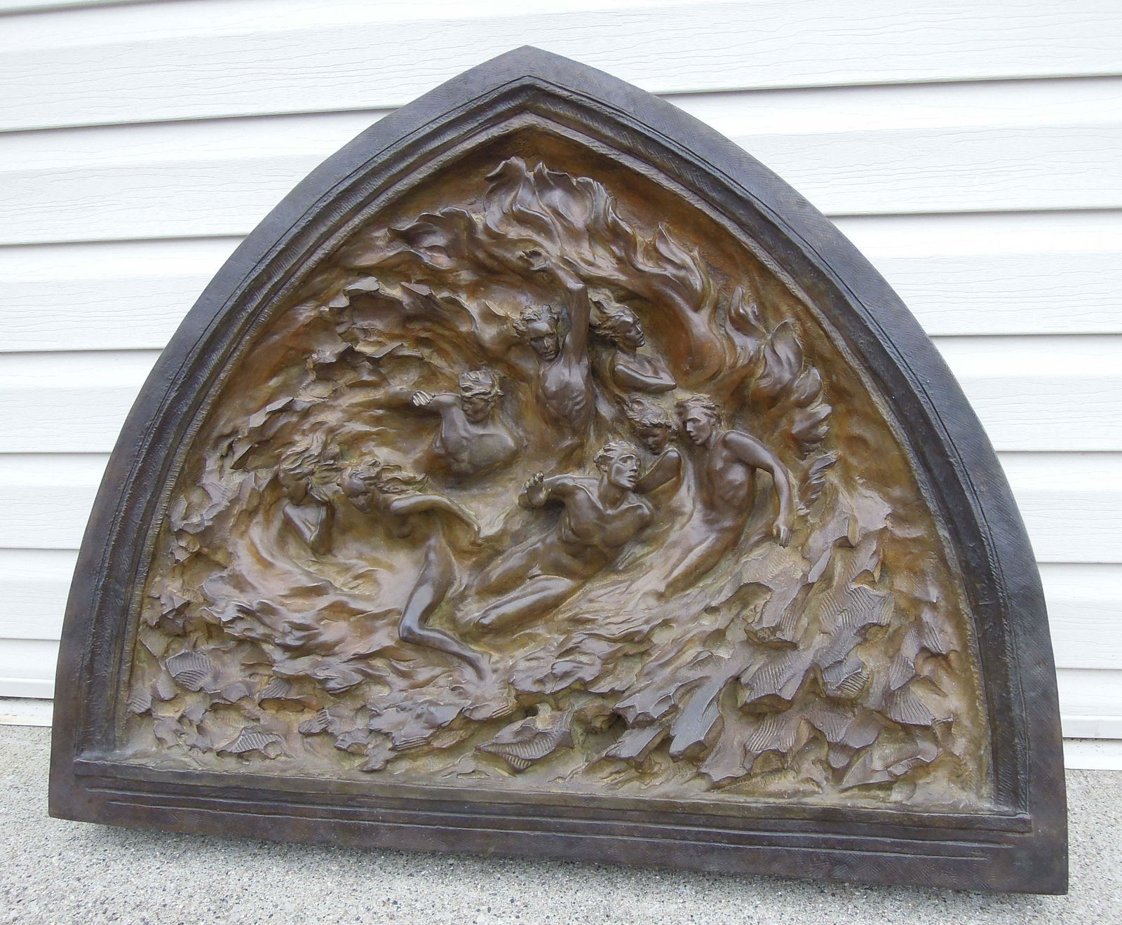 FREDERICK HART (1943-1999) AMERICAN: Very rare original Limited Edition bronze wall hanging "Ex Nihilo" Maquette & bronze. Signed & numbered 23/25. Dated 2002. Ex Nihilo was part of the creation sculptures at the Washington National Cath