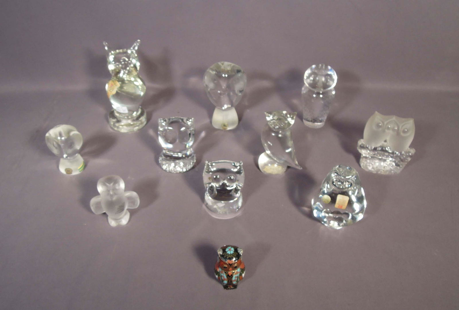 BOX LOT OF VINTAGE CRYSTAL OWL SCULPTURES (1 of 4)