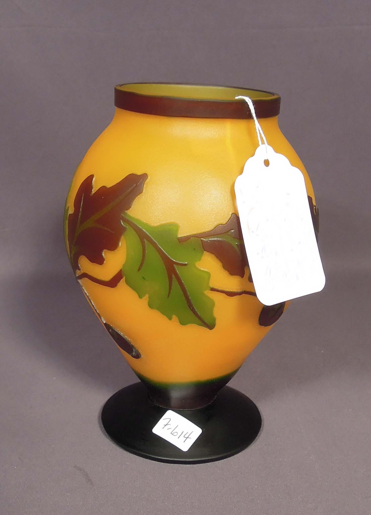 FINE ACID ETCHED GALLE STYLE VASE (1 of 1)