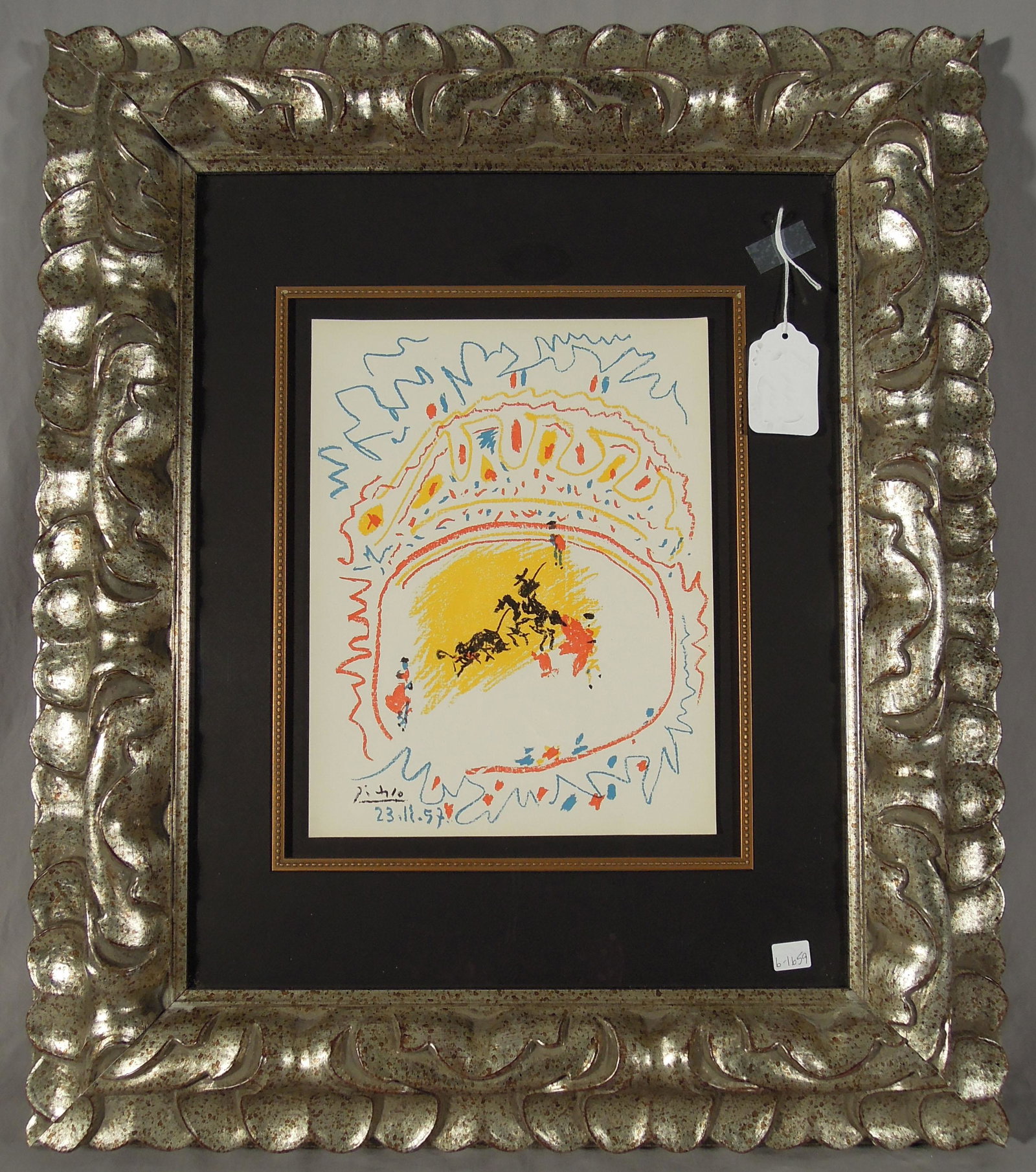 PABLO PICASSO (1881-1973) SPANISH: Original Lithograph on paper from the Toros y Toreros Suite. Limited Edition. Signed in the plate. Overall framed 27 1/2" x 23 1/2".