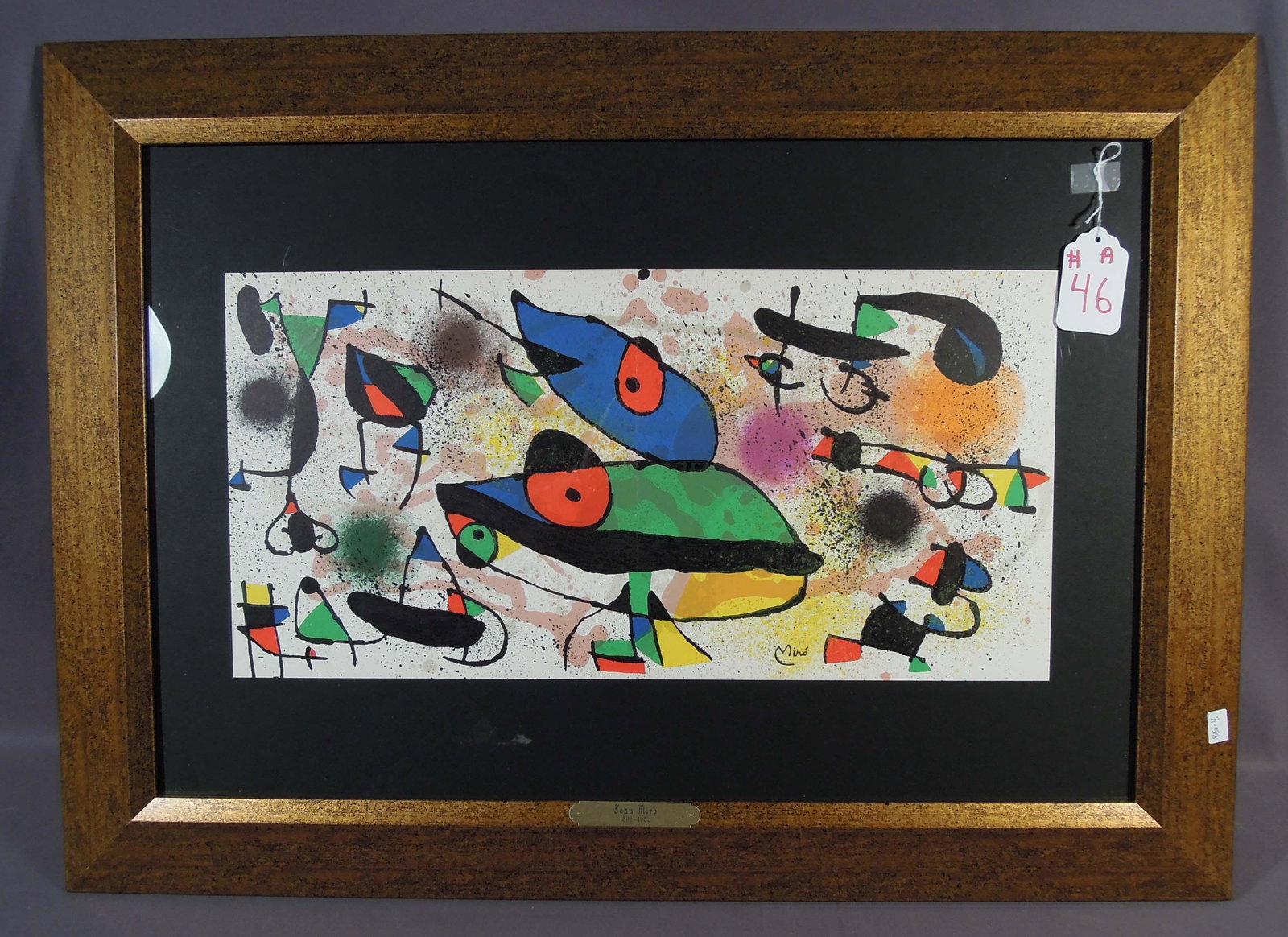 JOAN MIRO (1893-1983) SPANISH: Original Lithograph in colors "Lithograph II from Sculptures". Circa 1974. Signed in plate. Overall framed 24" x 32 1/2".