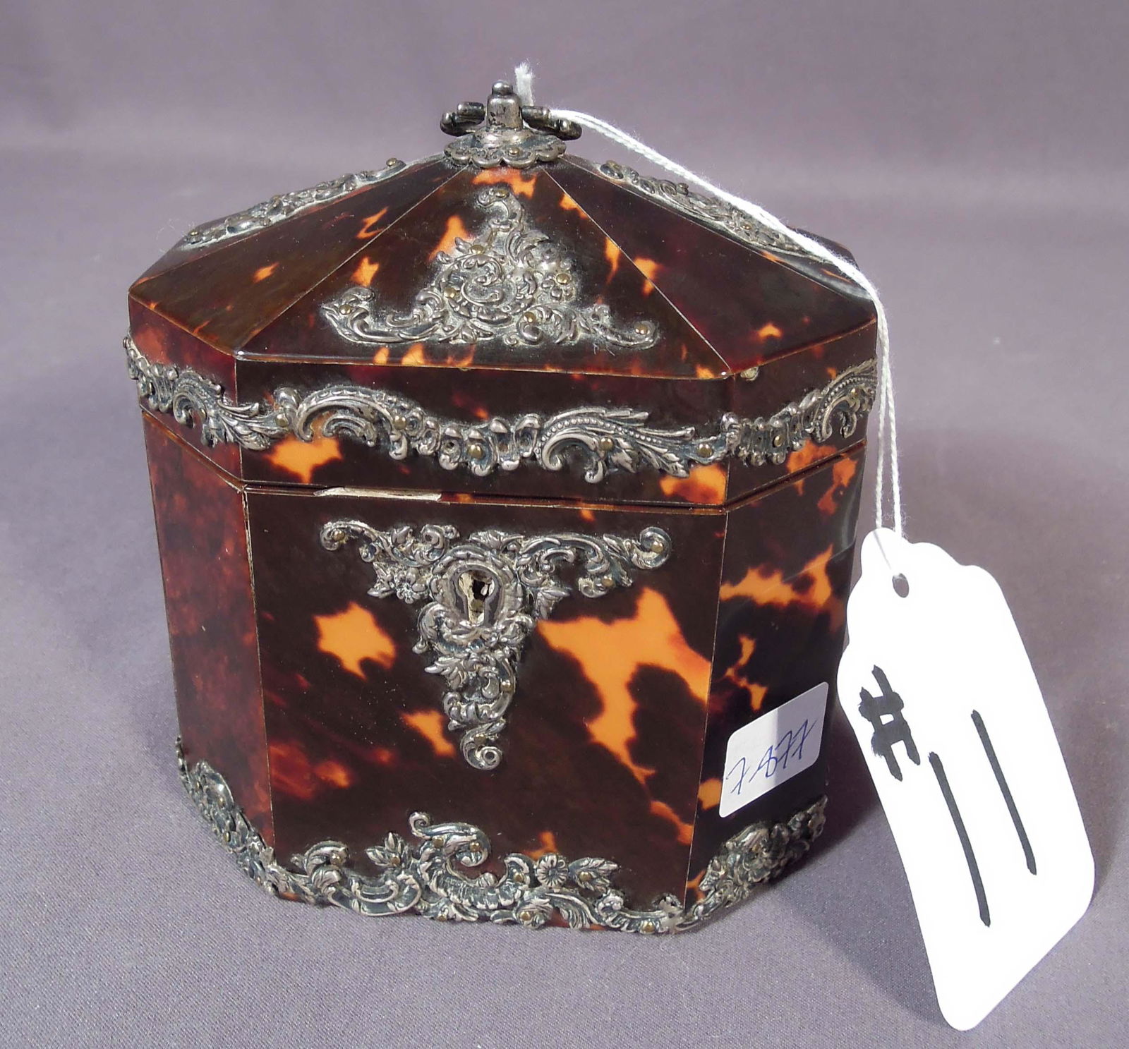 VERY FINE FRENCH BOULLE VINTAGE TEA CADDY (1 of 3)