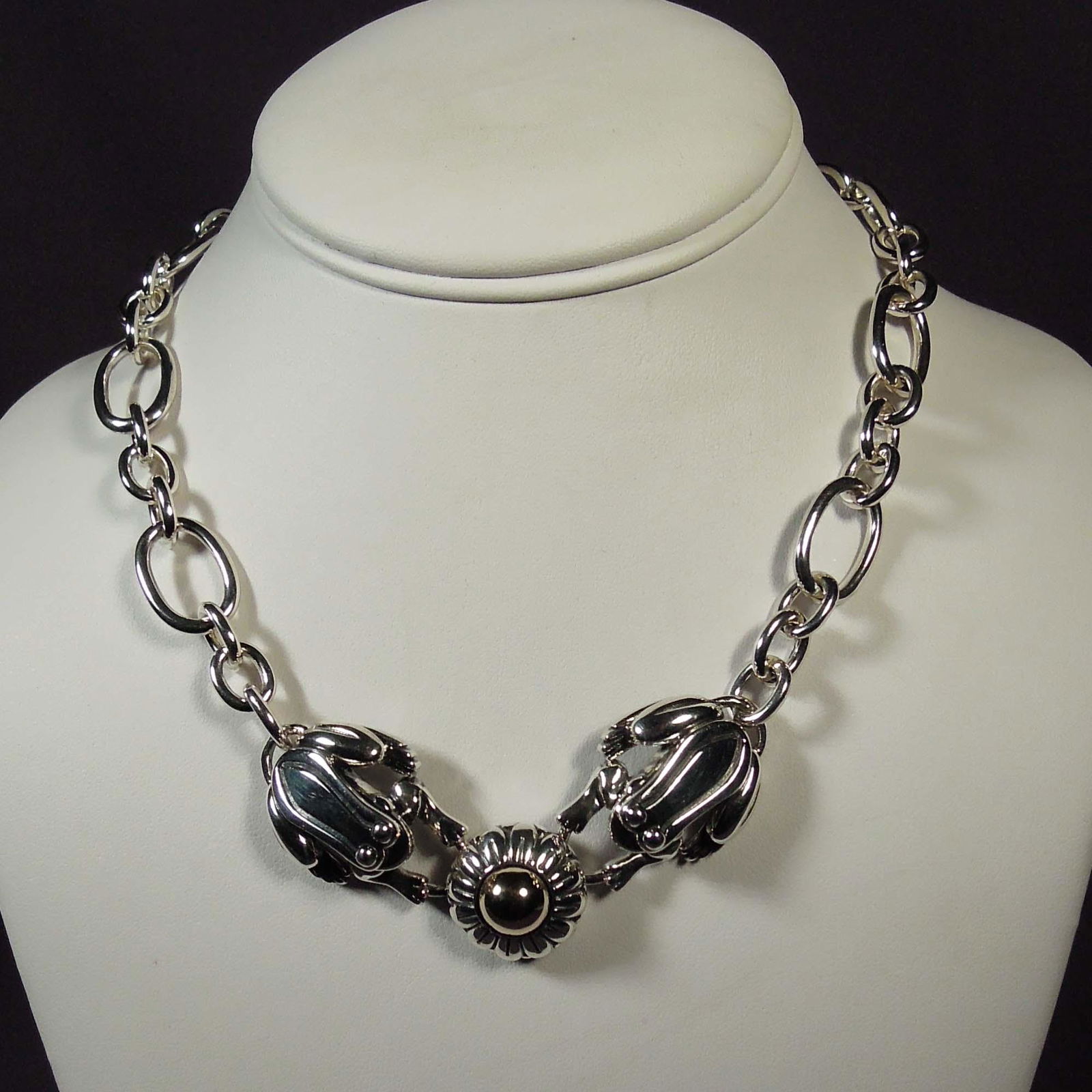 DESIGNER BARRY KIESELSTEIN CORD STERLING SILVER & 18K FROG NECKLACE (1 of 1)