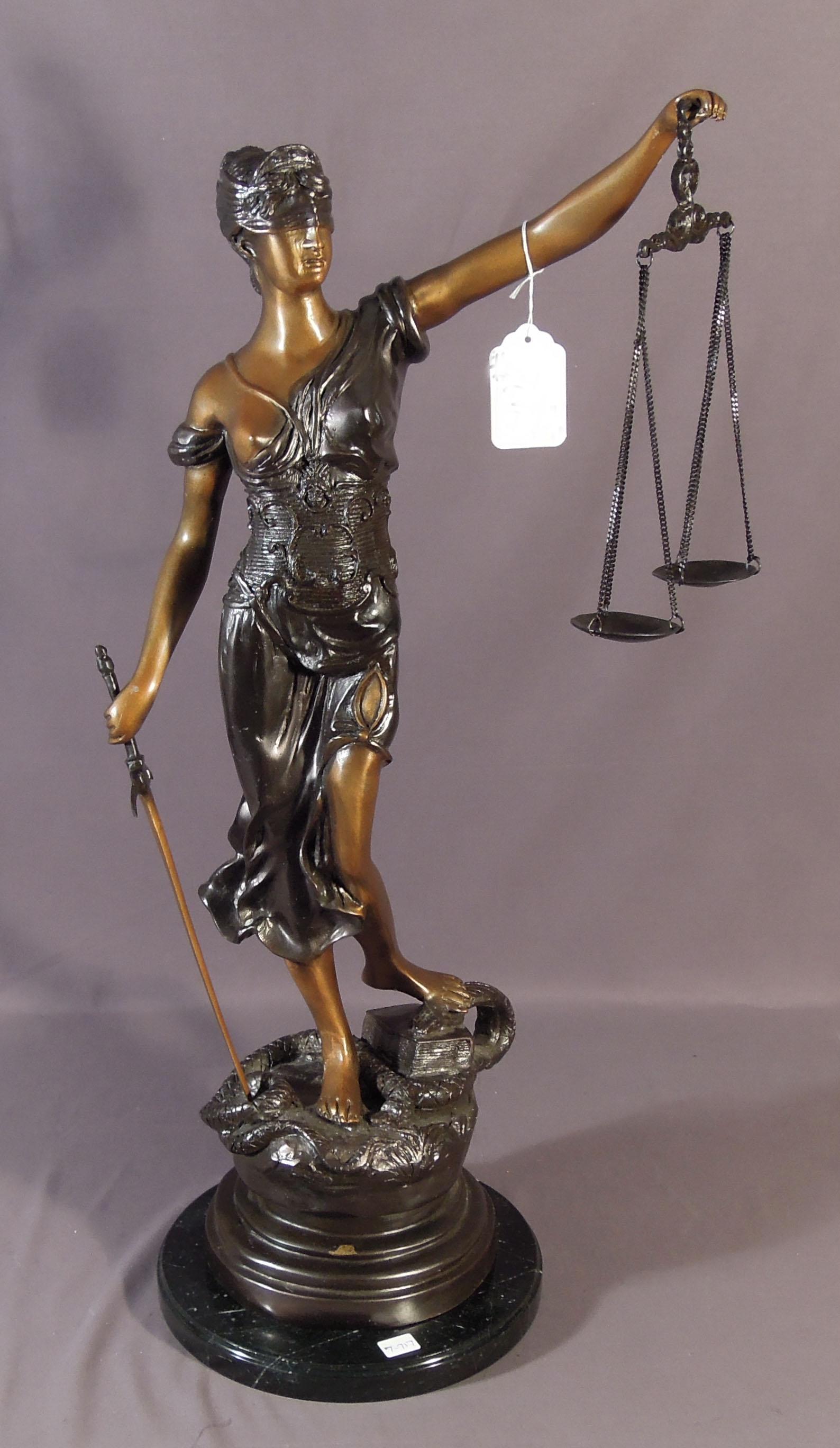 BRONZE SCULPTURE "SCALES OF JUSTICE" (1 of 1)