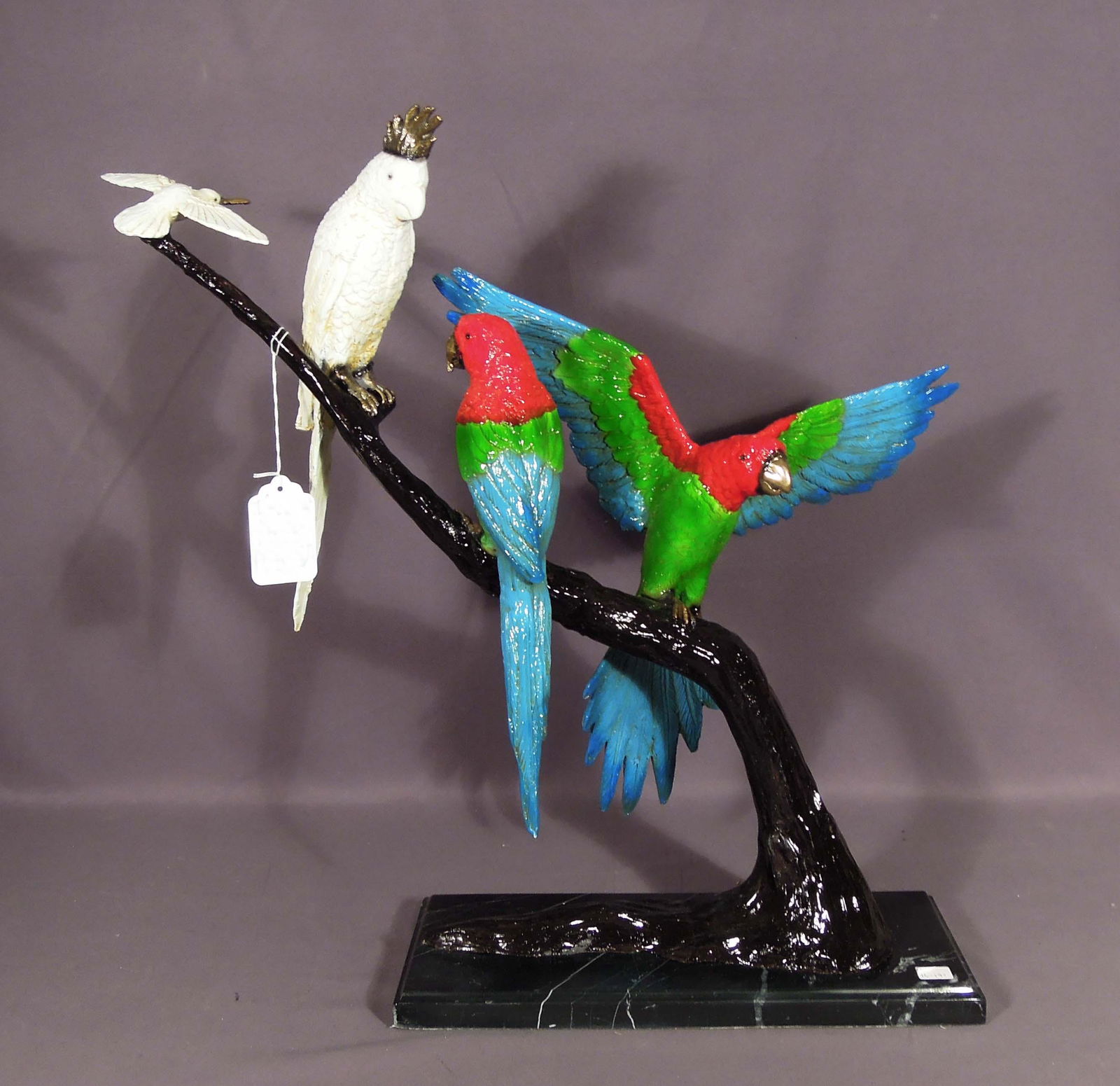 ORIGINAL BRONZE SCULPTURE OF BIRDS PERCHED ON TREE BRANCH (1 of 1)