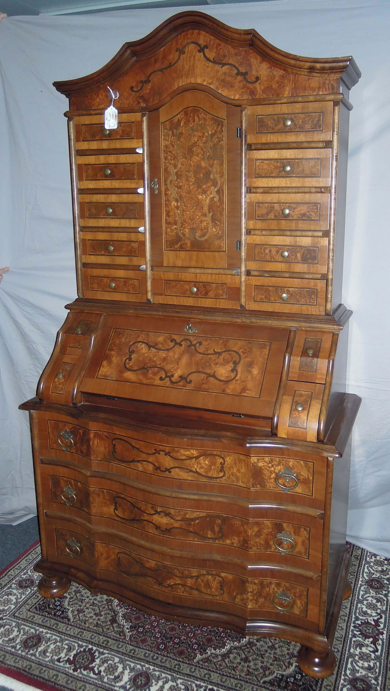 HAND CARVED ITALIAN SLANT FRONT SECRETARY (1 of 2)
