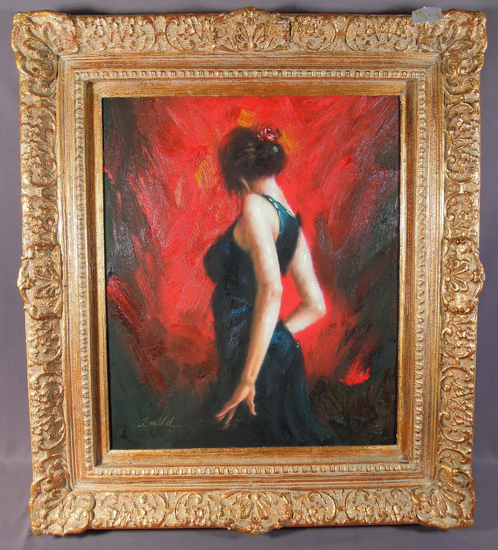 ORIGINAL OIL ON CANVAS "EXOTIC DANCER" (1 of 1)