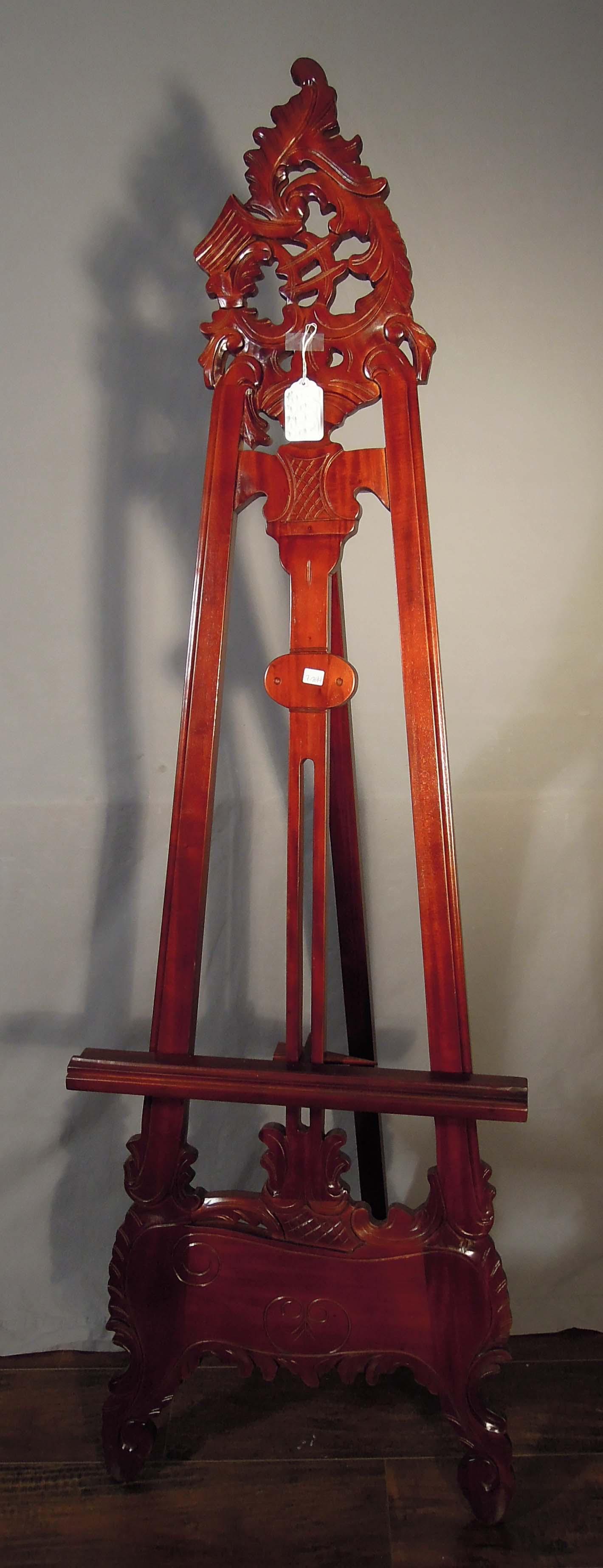 FINE HAND CARVED MAHOGANY EASEL (1 of 1)