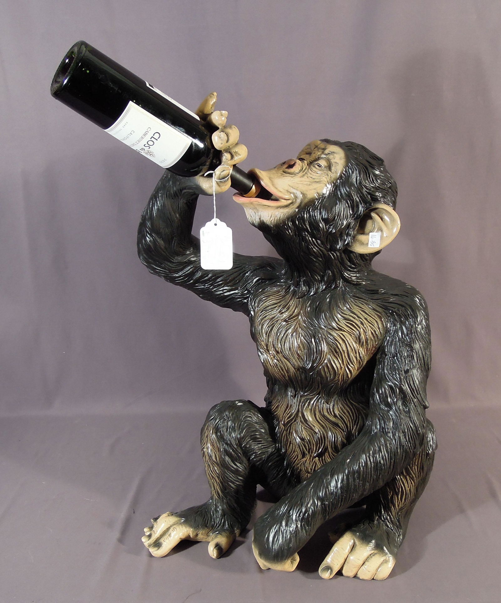 HUMOROUS LIFE SIZE HAND PAINTED COMPOSITION BOOZY MONKEY (1 of 1)