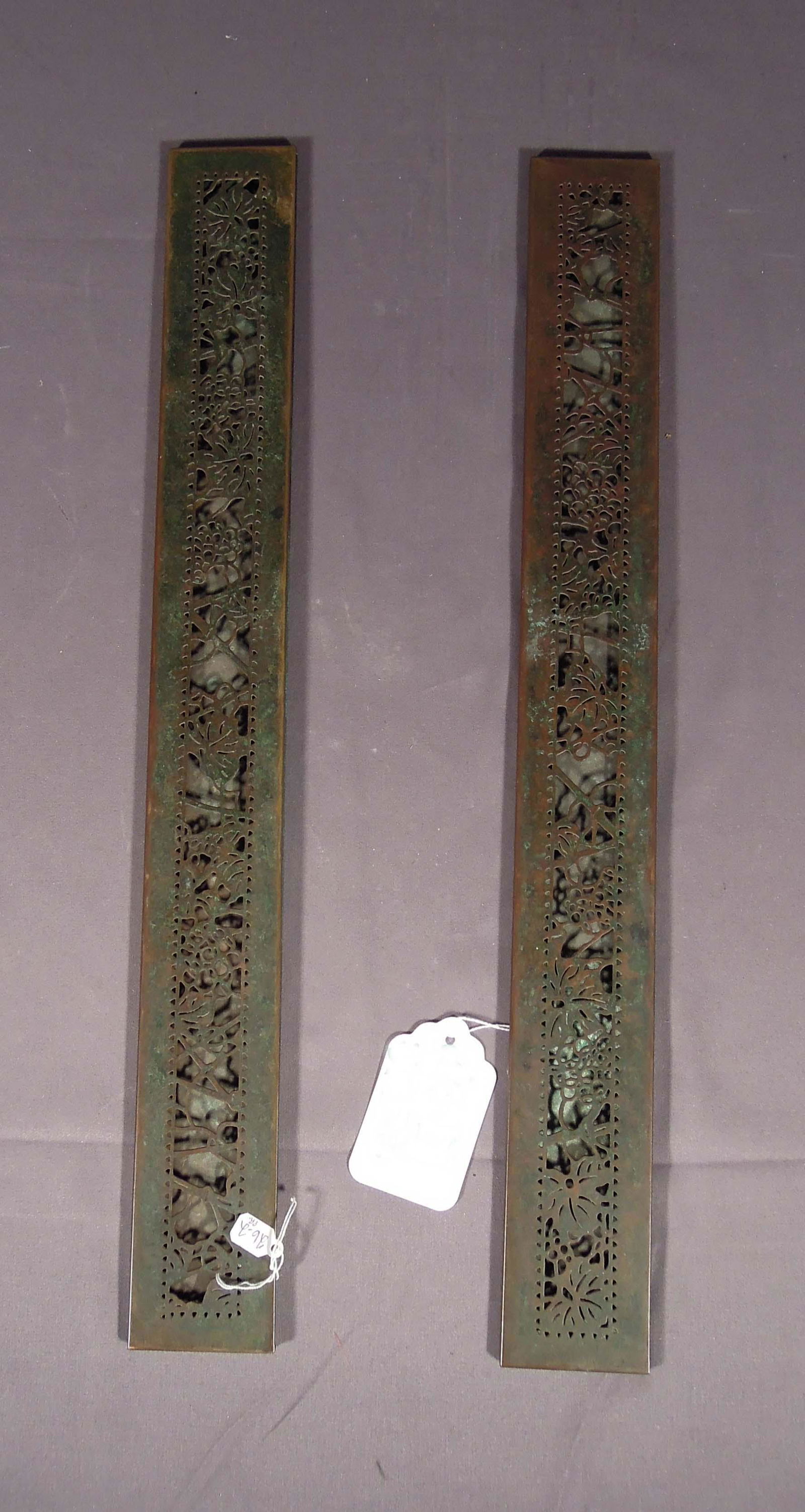 PAIR VINTAGE TIFFANY STUDIOS DESK BLOTTER ENDS (1 of 2)