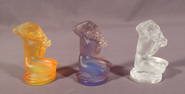 GROUP OF THREE FRENCH LALIQUE "FLOREAL" STATUETTES