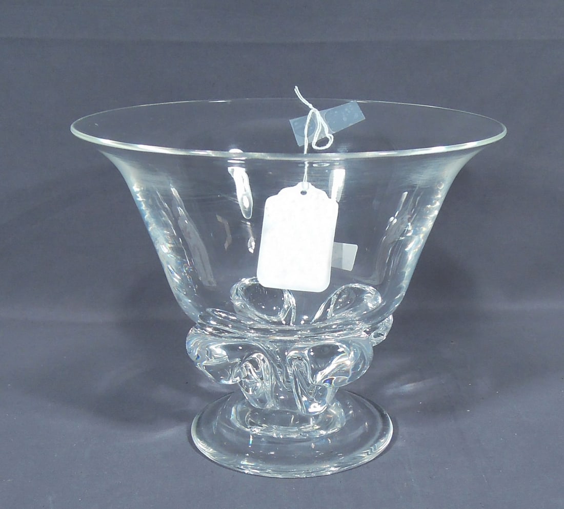 LARGE STEUBEN CRYSTAL PEDESTAL BOWL (1 of 2)