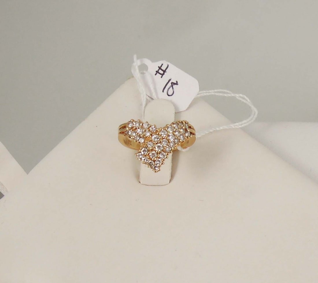 LADIES 14K Y.G. & DIAMOND RING (1 of 1)