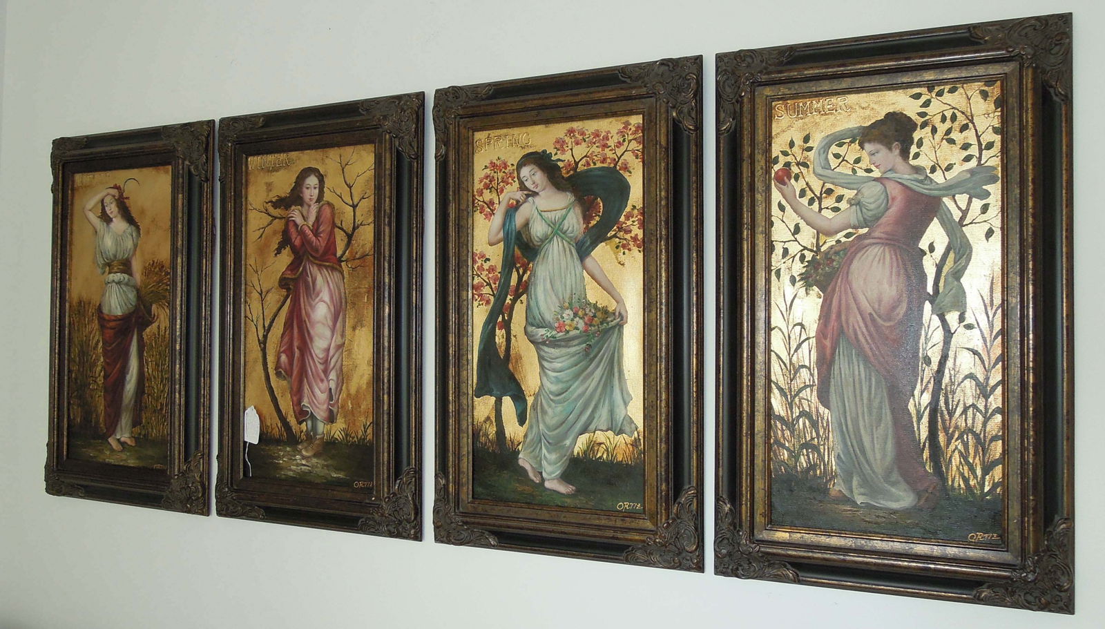 SET OF ORIGINAL OILS ON CANVAS "FOUR SEASONS" BY ORTIZ (1 of 1)