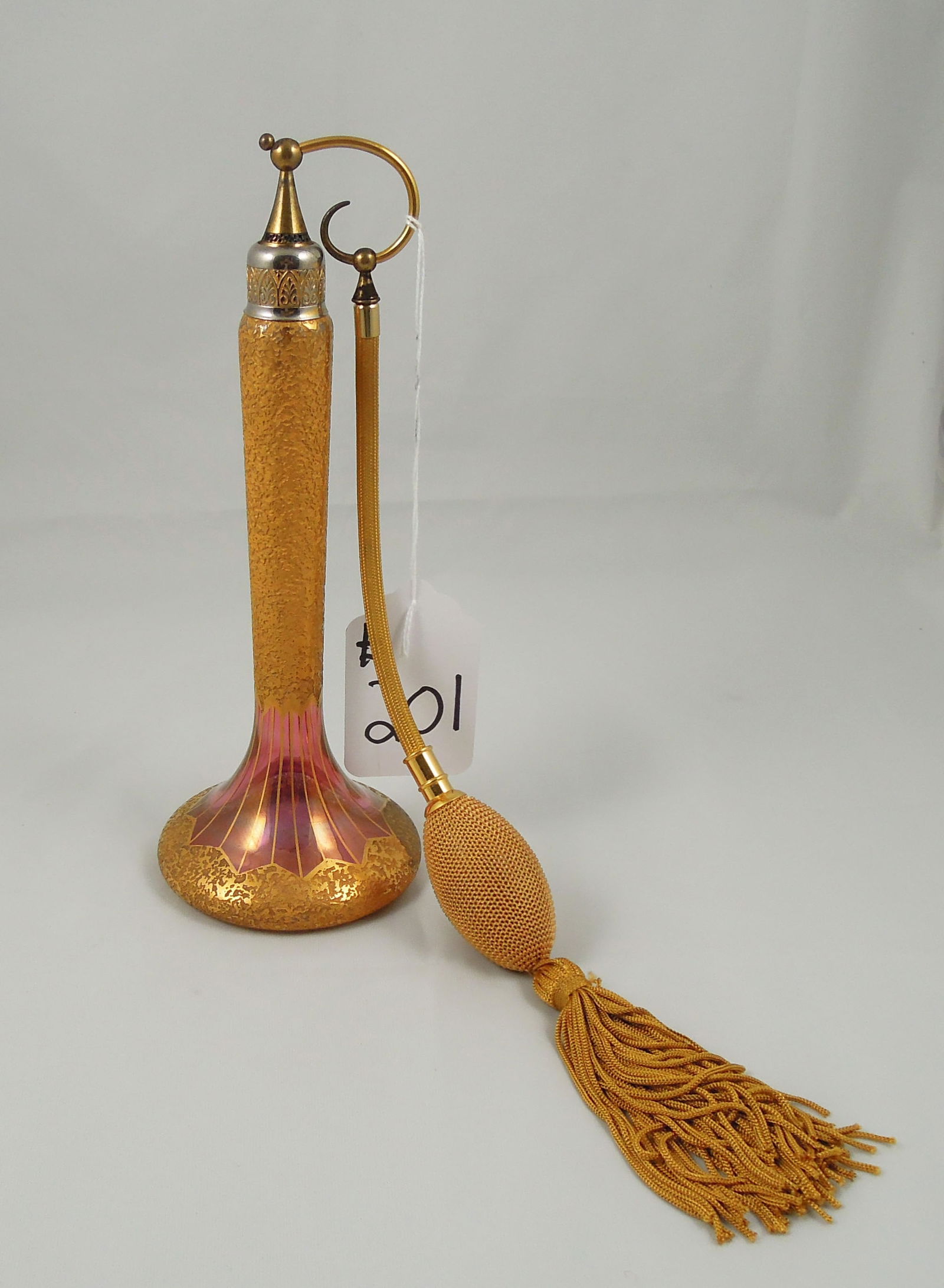 ANTIQUE DEVILBISS CRANBERRY & GOLD PERFUME BOTTLE (1 of 2)