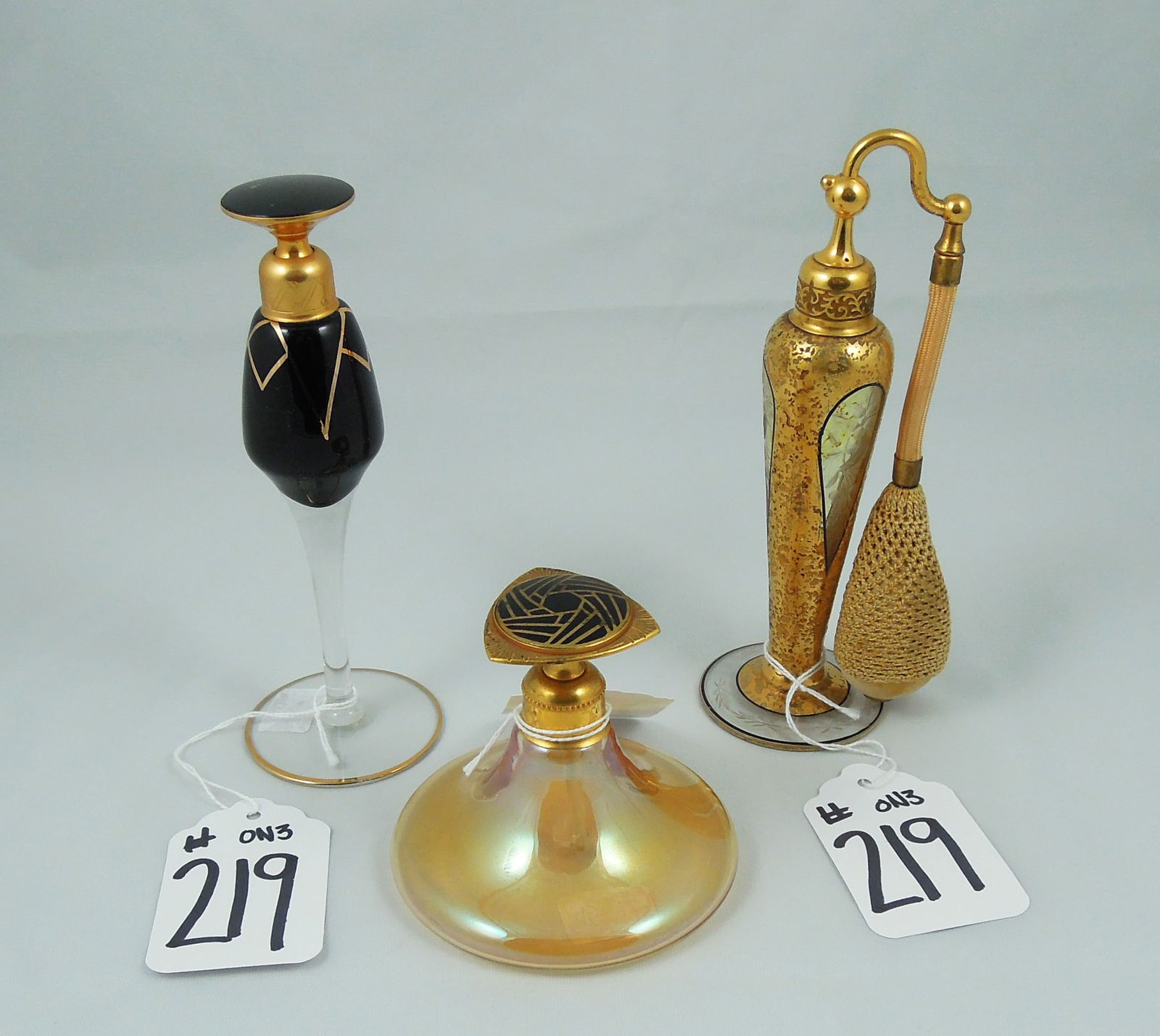 GROUP OF THREE DEVILBISSVINTAGE PERFUME BOTTLES (1 of 2)