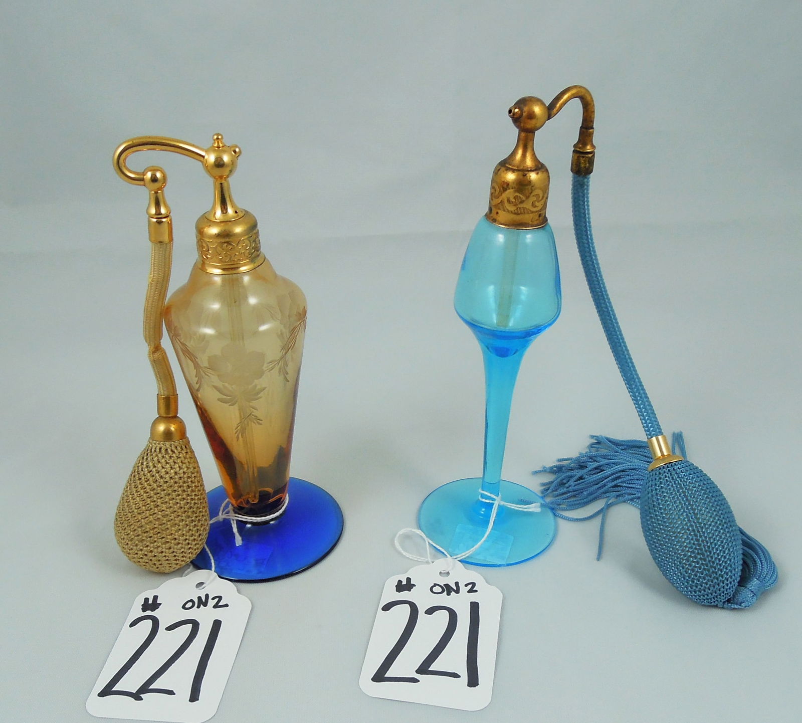 TWO UNSIGNED DEVILBISS PERFUME BOTTLES (1 of 1)