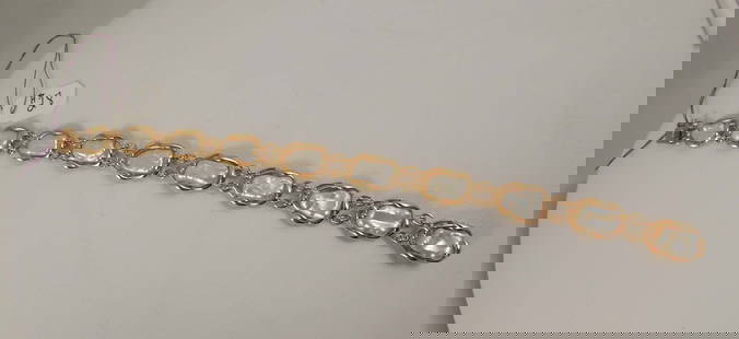 LADIES CUSTOM MADE 14K Y.G. & FRESH WATER PEARL BRACELET: Bracelet weighs 12.4 grams. 7" long.