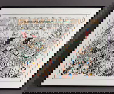 CHARLES FAZZINO (1955- ) AMERICAN: Original 3D Pop Art "Wall Street". Limited Edition 6/200. Hand signed, titled & numbered. Overall framed 31" x 38 1/2".