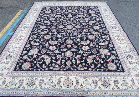 FINE HAND KNOTTED NIAN AREA RUG: 8 X 10.