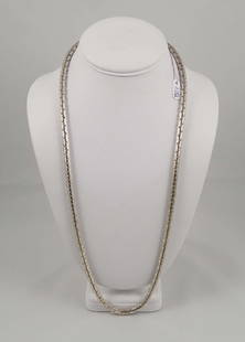 VERY HEAVY STERLING SILVER NECKLACE: 28" long. Weighs 103.2 grams.