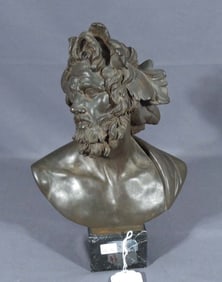 VINTAGE HEAVY RESIN BUST OF BACCHUS