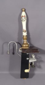 VINTAGE ENGLISH BEER/ALE TAP WITH CERAMIC HANDLE WITH HUNT SCENE
