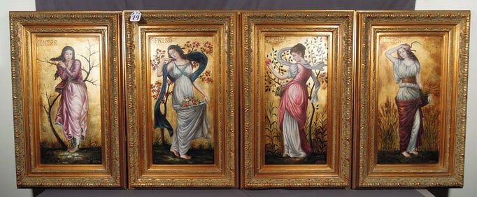 GROUP OF ORIGINAL OILS ON CANVAS "FOUR SEASONS" BY ORTIZ