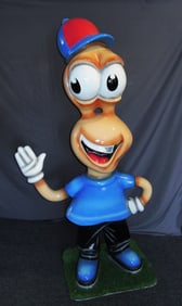 VERY LARGE HAND PAINTED RESIN SCULPTURE OF "PEANUT" MAN