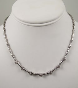 LADIES FINE 14K W.G. & DIAMOND NECKLACE