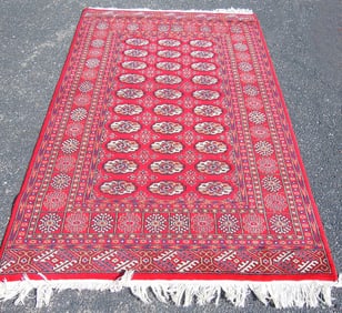 HAND KNOTTED BOKHARA AREA RUG