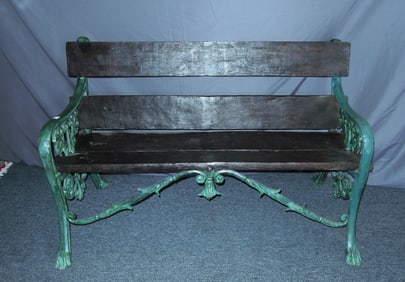 VERY HEAVY ORNATE BRONZE BENCH